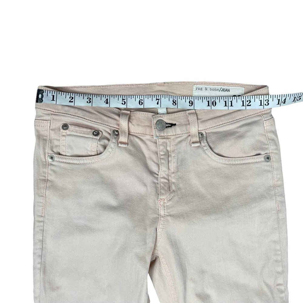 Rag & Bone The Skinny Stretch Denim Jeans in Distressed Blush 26 - Picture 6 of 8